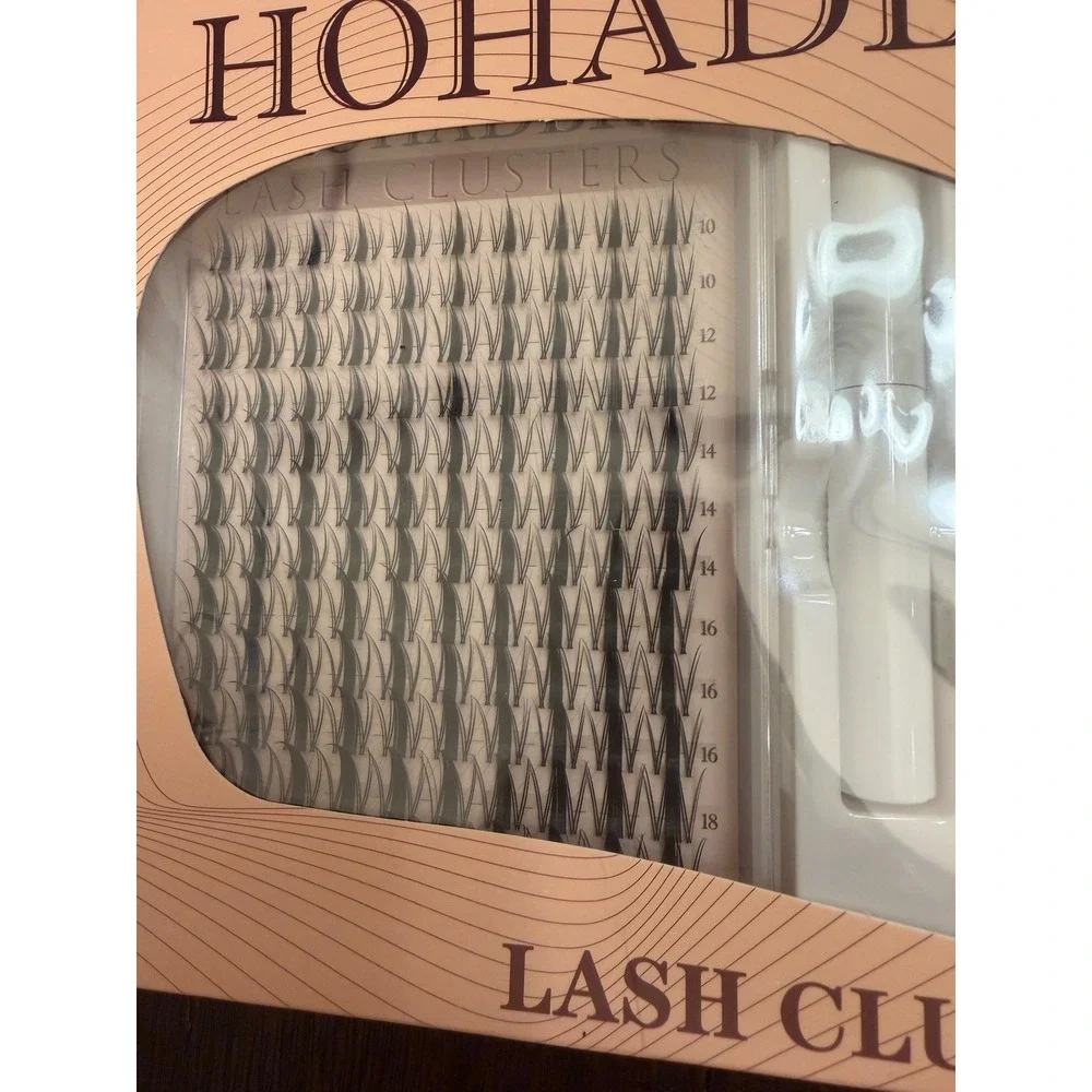 HOHADBR Lash Clusters Kit DIY Eyelash Extensions Bond and Seal 10-18mm Mixed